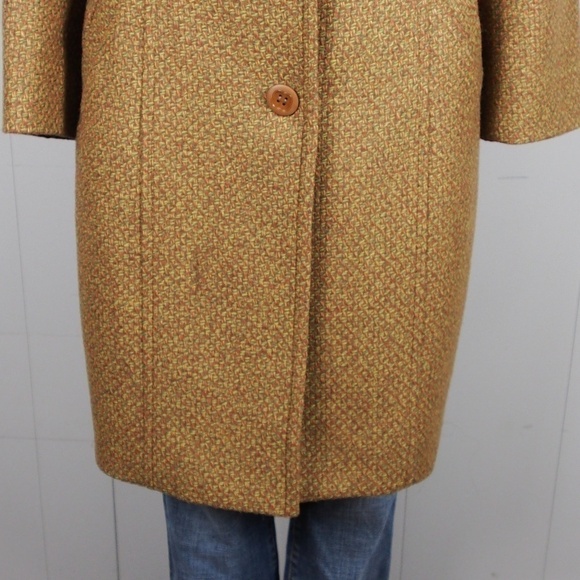 Vintage unbranded tweed ladies long trench style coat size S/M - Picture 9 of 16